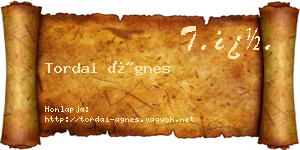 Tordai Ágnes névjegykártya