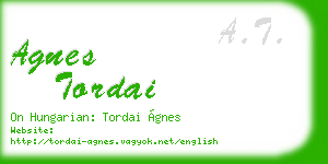 agnes tordai business card